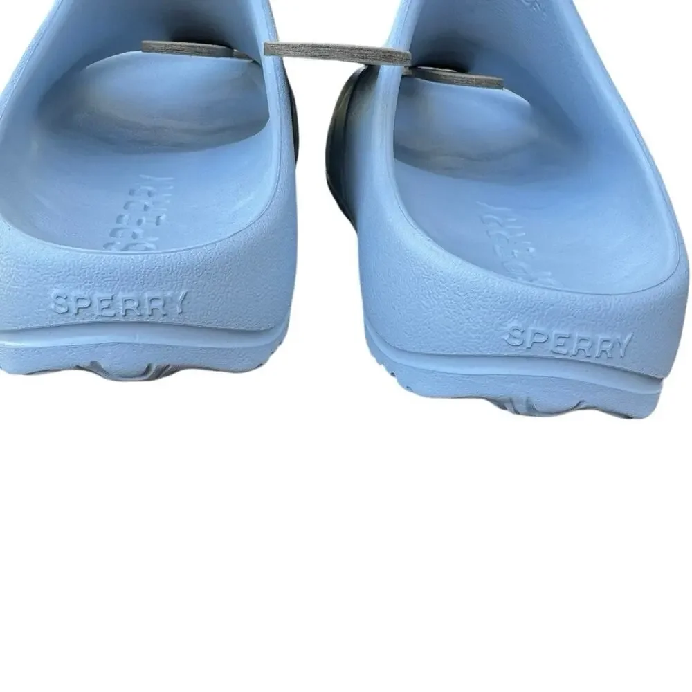Sperry Float Slide Boat Sandals LT. Blue Beach Resort Comfort Womens 8 NEW
